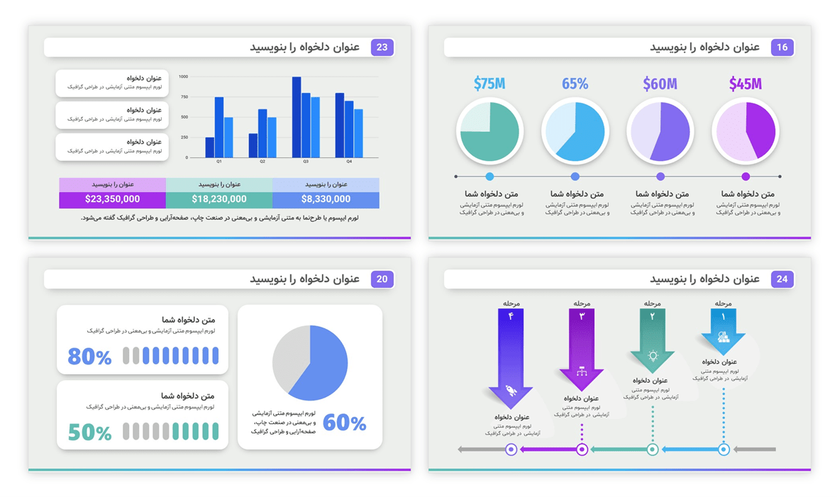 نمونه اینفوگرافیک آماری و نموداری و چارتی