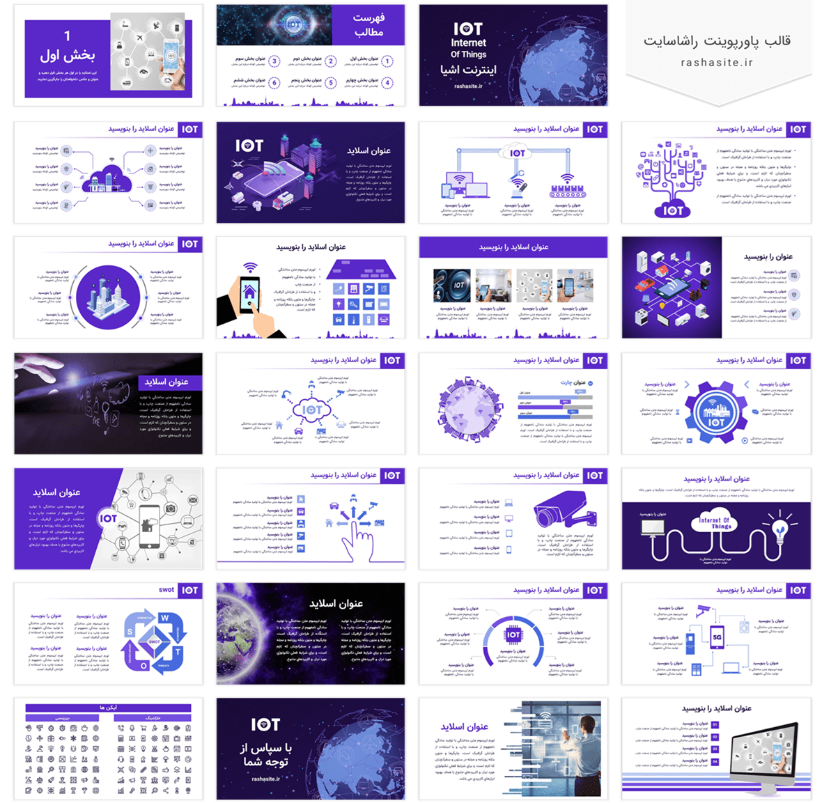 قالب پاورپوینت اینترنت اشیا (IOT)
