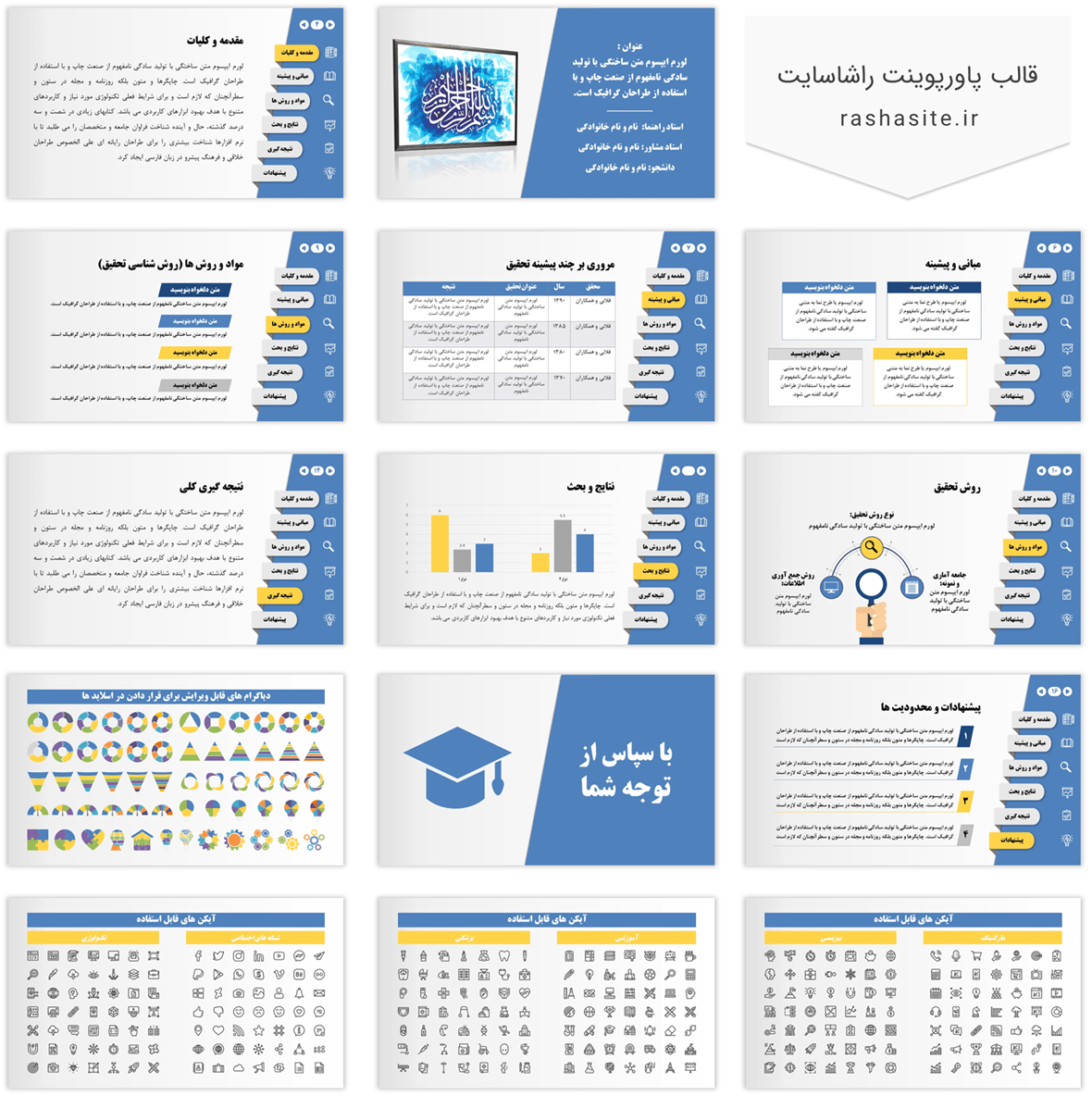 قالب پاورپوینت پایان نامه ساده