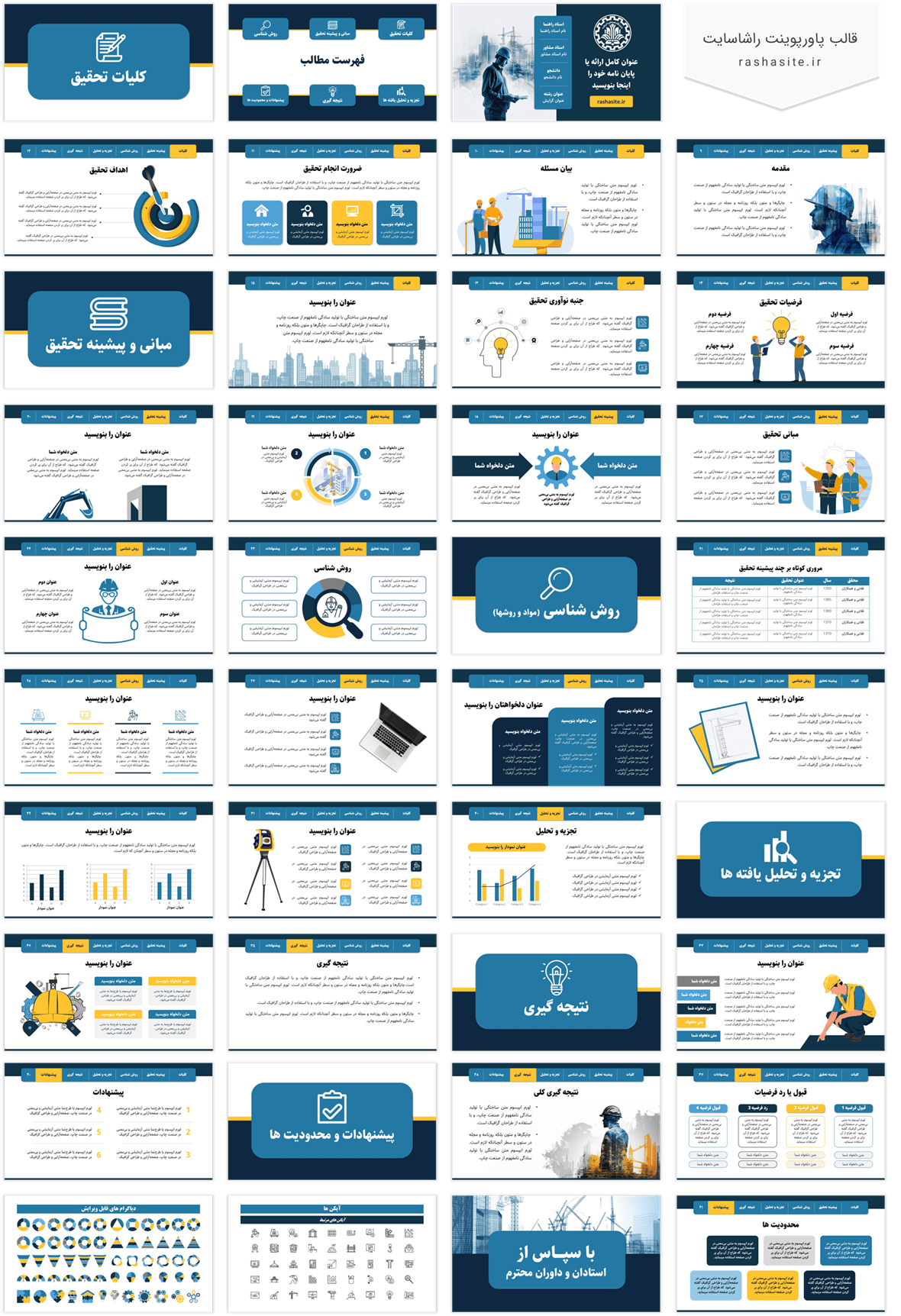 دانلود قالب پاورپوینت پایان نامه عمران (منودار)